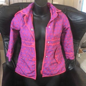 London Fog 6X purple with red hearts